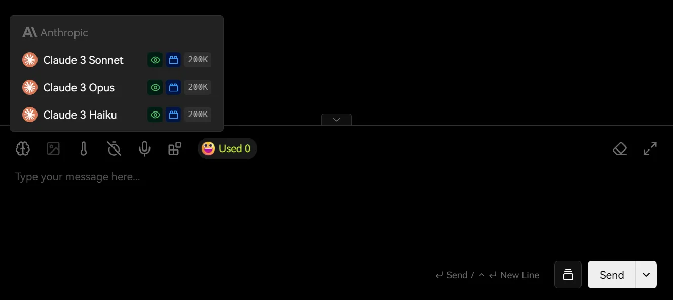 在 LobeHub 中选择 Anthropic 模型