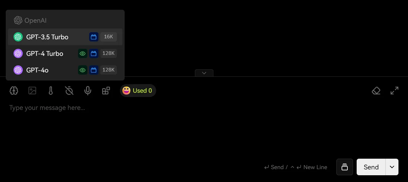 在 LobeHub 中选择 OpenAI 模型